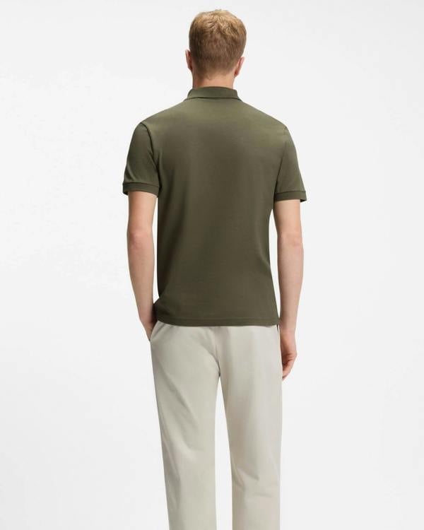 BOSS Orange Passenger Mens Stretch-Cotton Slim-Fit Polo Shirt with Logo Patch - Bright Green 325