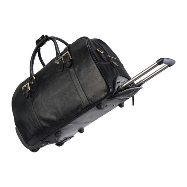Infinity Leather Genuine Leather Wheeled Holdall Duffle Travel Cabin Bag - Holt