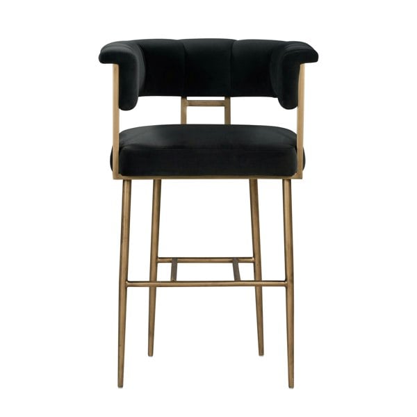 Furniture Edit Astrid Grey Velvet Bar Stool