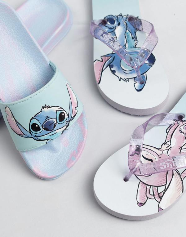 Lilo & Stitch Girls Multicoloured 2 Pack Multi Character Slider Slippers