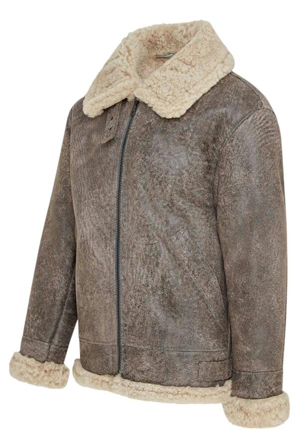 Infinity Leather Mens B3 WW2 Sheepskin Leather Flying Aviator Jacket-Houston