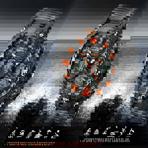 Sekonda Mens Black & Orange Dual Display Watch 1037