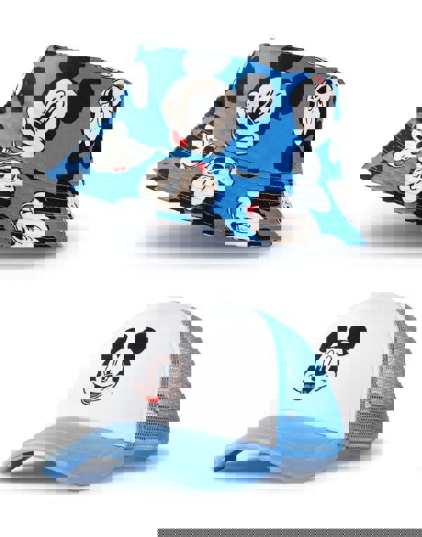 Disney Boys Blue Mickey Mouse Bucket Hat & Cap Set (One Size)