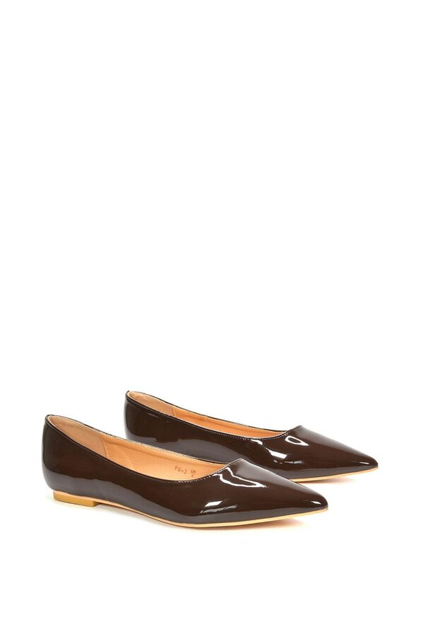 XY LONDON Slip on Pointed Toe Flat Ballerina Pump Shoes
