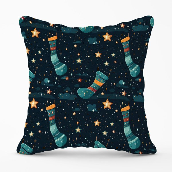 Warren Reed Christmas Stocking In A Starry Night Sky Cushions