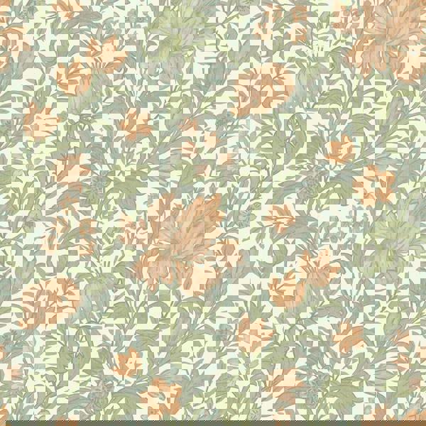 World Of Wallpaper Marian Floral Wallpaper - Rust/Green/Cream - 