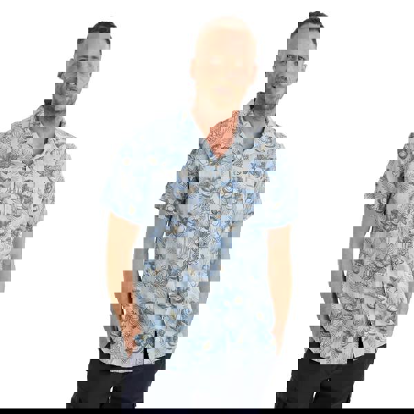 Trespass Mens Hart Printed Casual Shirt - Blue Haze - 