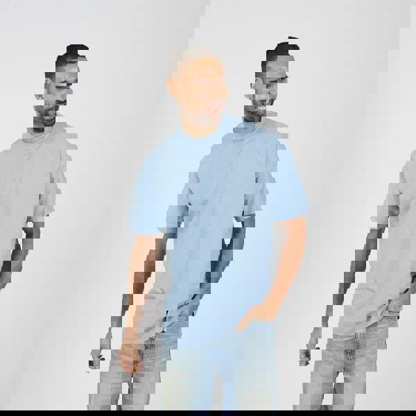 Brave Soul Blue Acid Wash Oversized T-shirt - Blue Image 1