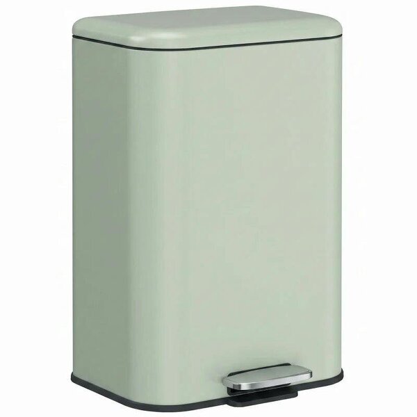 20 L Kitchen Pedal Bin, Metal Rubbish Bin with Removable Inner Bucket, Soft-Close & Stay-Open Lid, Light Green