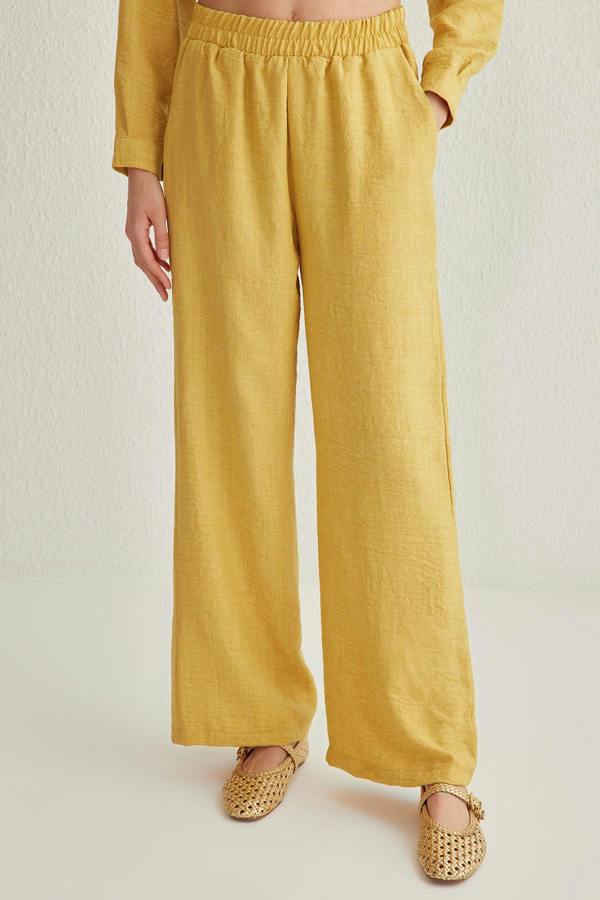 2-Piece Shirt Collar Short Sleeve Wide Leg Trouser Co-ord Set