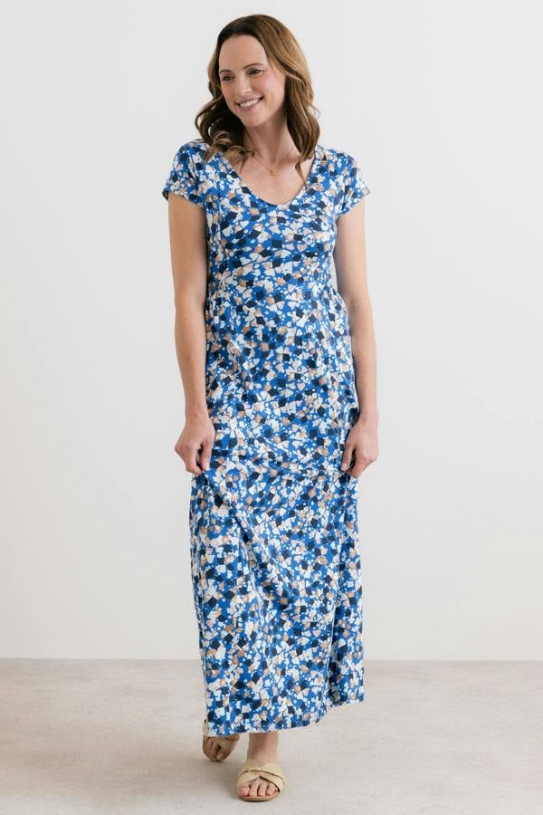 Lily & Me Penelope Cotton Jersey Maxi Dress Cobalt