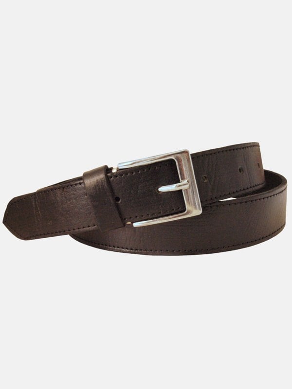 Berber Leather Black Leather Belt - Narrow Width