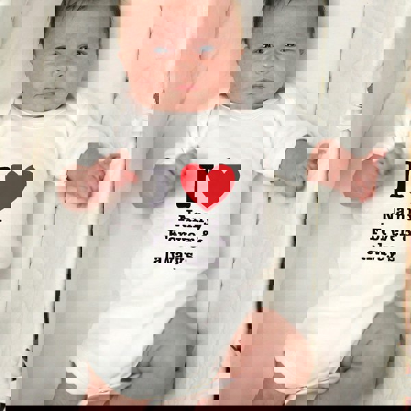 Personalised Memento Company Personalised I HEART 0-3 Months Baby Vest