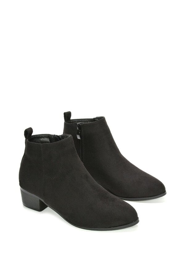 XY LONDON Zip Up Cowboy Ankle Boots With Low Block Heel