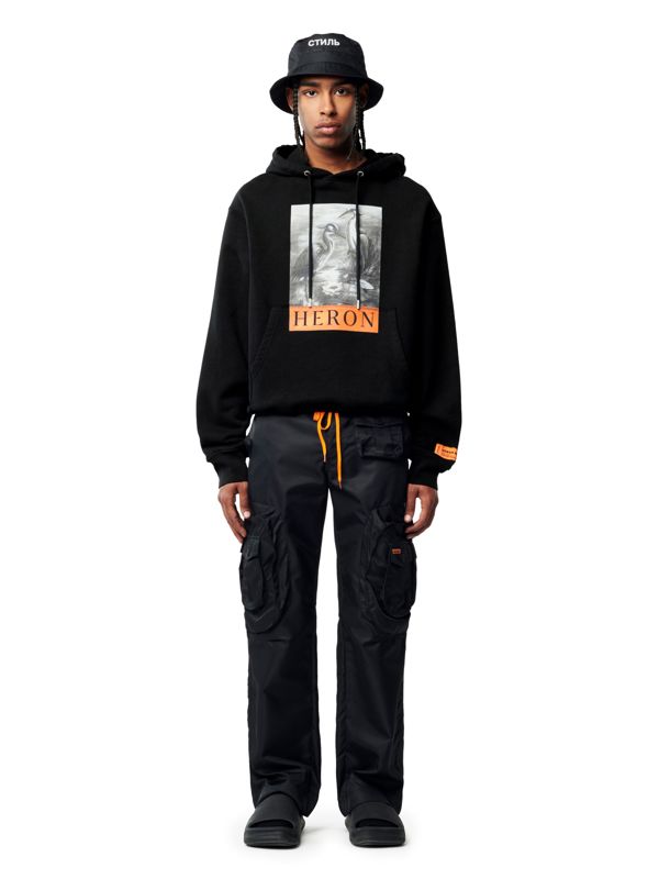 Heron Preston Boxed Heron Logo Hoodie - Black