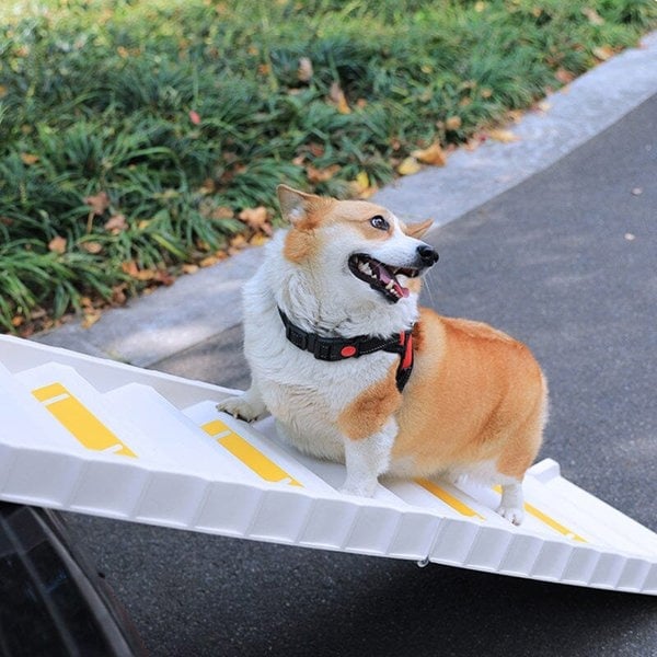 Folding Portable Dog Pet Stairs Ramp White Living and Home