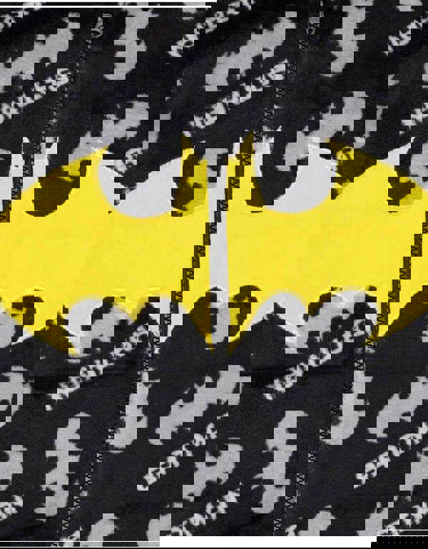 DC Comics Boys Grey Batman Applique Logo & Logo All-Over Print Onesie