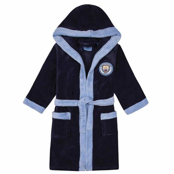 Manchester City FC Man City Boys Hooded Dressing Gown Navy - Master, Clothing, Sports, Gift