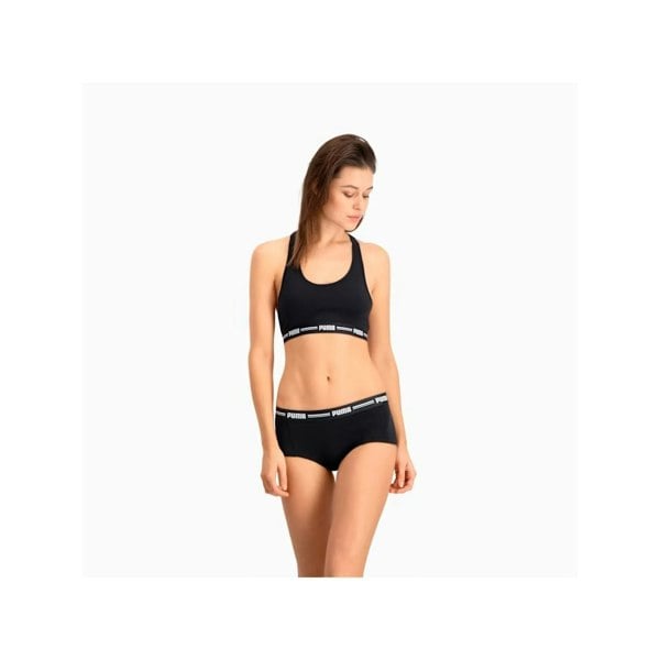 Puma 2-Pack Striped Logo Mid-Rise Mini Shorts, Black