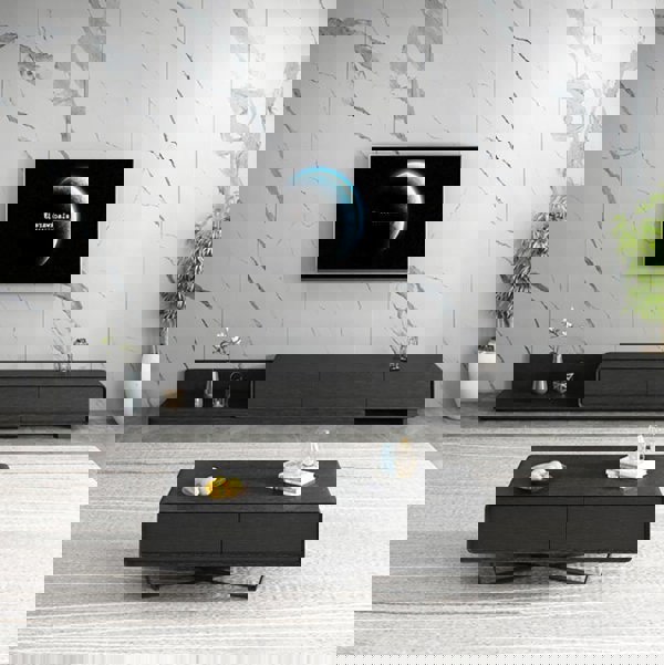 Pina Extendable TV Stand, Plywood-Weilai Concept-Weilai Concept