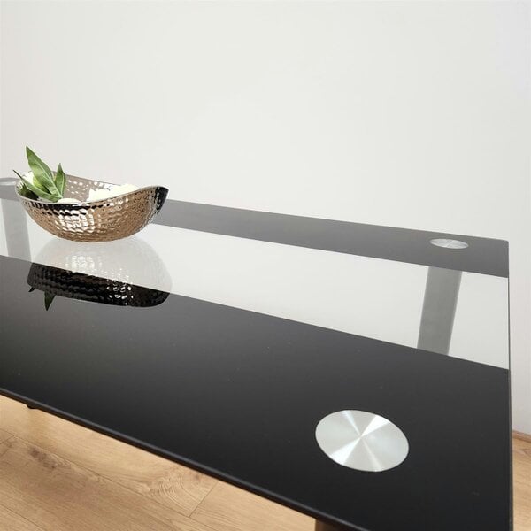 Kosy Koala Dining Table Clear Glass Kitchen Place for 6 Seats, Dining Table Only (Clear H 75 x L 140 x W 80 cm)