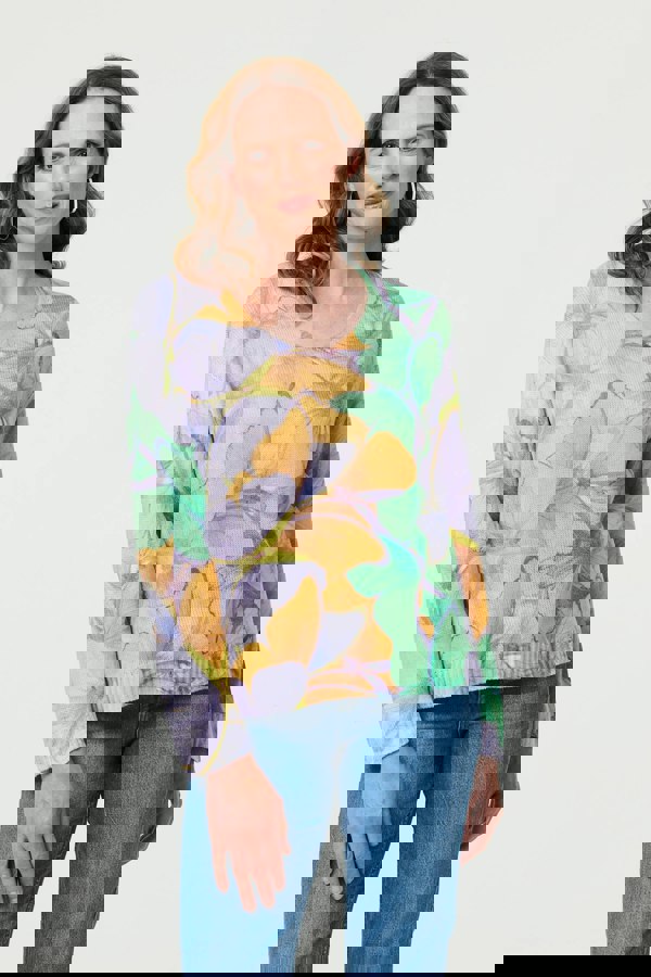 Purple | Butterfly Print Long Sleeve Relaxed Top
