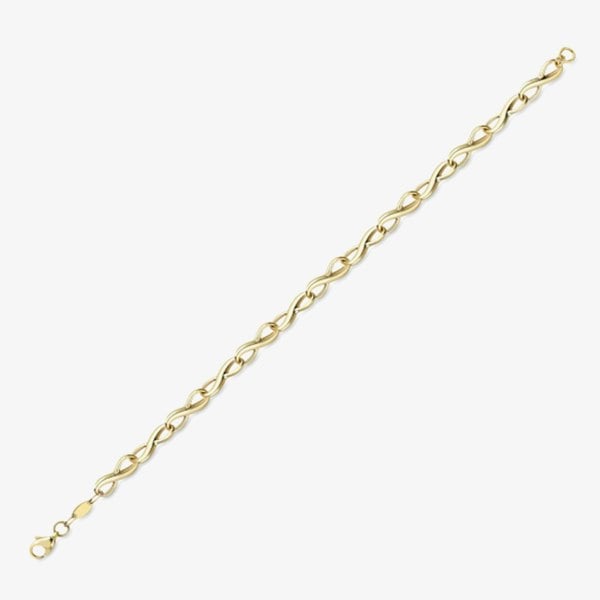 T. H. Baker 9ct Yellow Gold Infinity Link Bracelet BR521-07