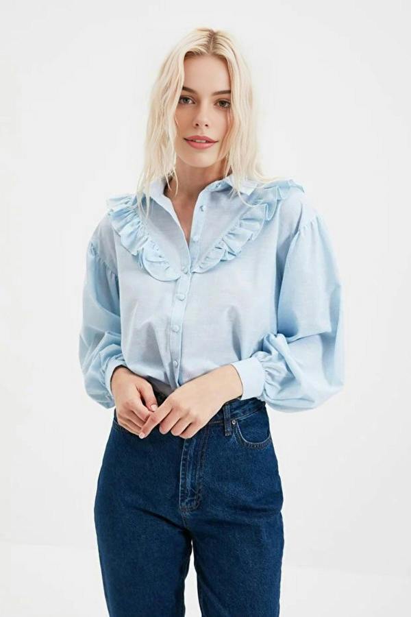 WOVCOR Ruffled Woven Shirt