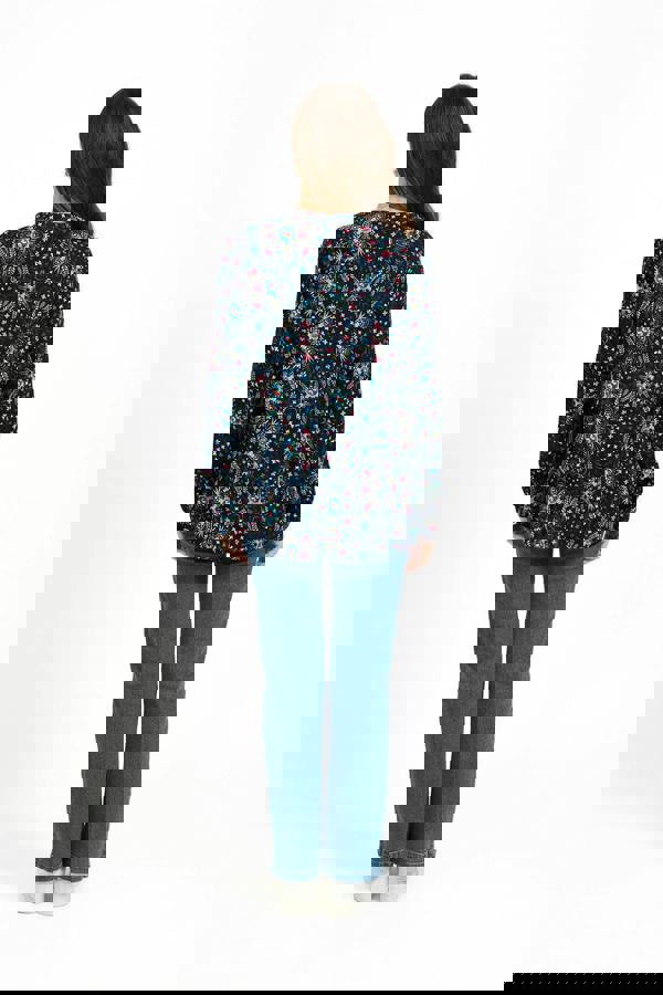 Mudflower Pintuck Floral Printed Shirt