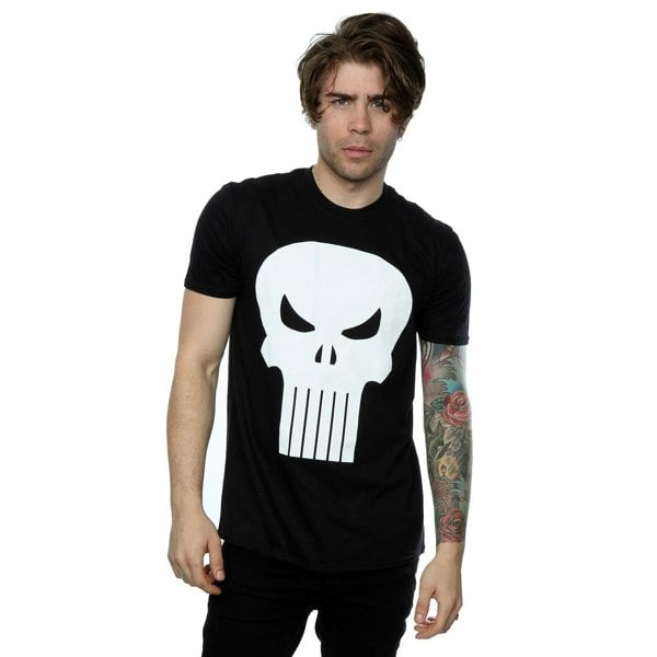 Marvel Mens Punisher Skull T-Shirt - Black