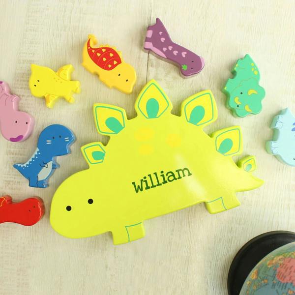 Personalised Dinosaur Stacking Toy - close-up detail