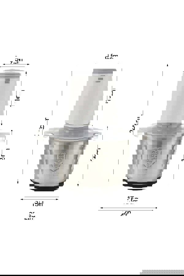 Living and Home 2L Electric Wireless Kitchen Meat Mincer Grinder Stainless Steel Food Processor Vegetable Chopper