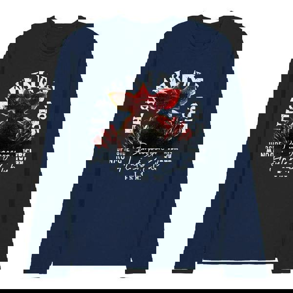 Stranger Things Unisex Adult Hawkins 85 Demogorgon Long-Sleeved T-Shirt - Navy