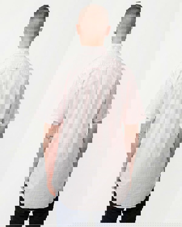 GANT Mens Regular Fit Short Sleeve Poplin Gingham Shirt - 662 Light Pink