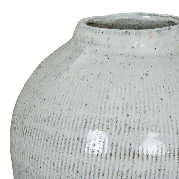 Wyld Haus Terravine Large White Olpe Ceramic Vase with Textured Finish