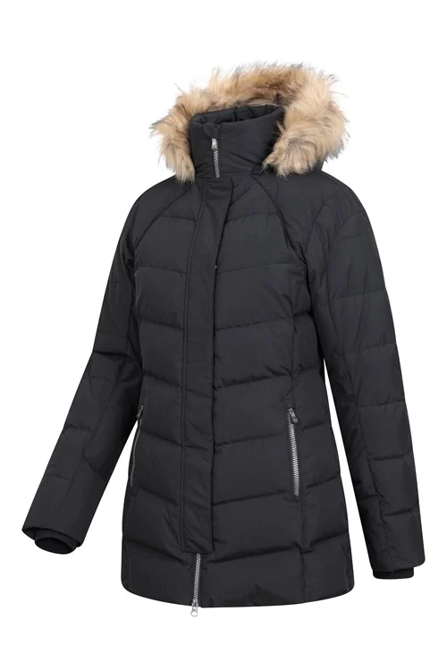 Mountain Warehouse Womens/Ladies Isla II Long Down Jacket - Jet Black