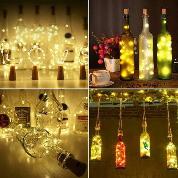 LED "Cork" Bottle String Lights - Pack of 12 - Lighting Legends