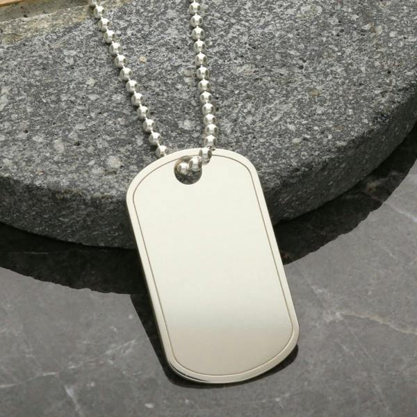 Christopher James of London Sterling Silver Dog Tag With Optional Engraving