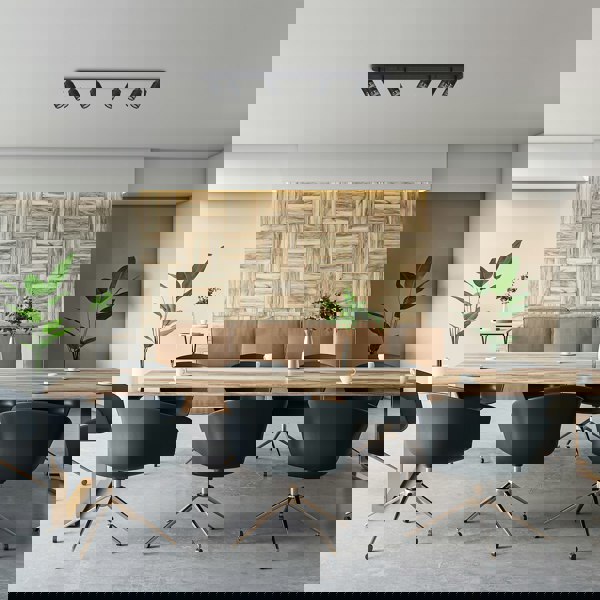 Milagro Vertical Black Spotlight Bar 6xGU10