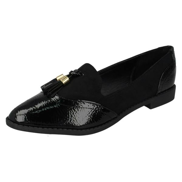 Spot On Ladies Spot On Slip On Brogues