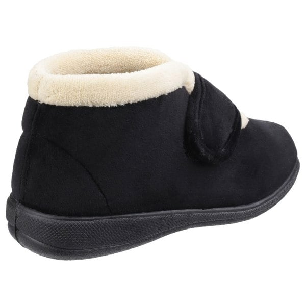 Fleet & Foster Womens/Ladies Levitt Touch Fasten Slippers - Black