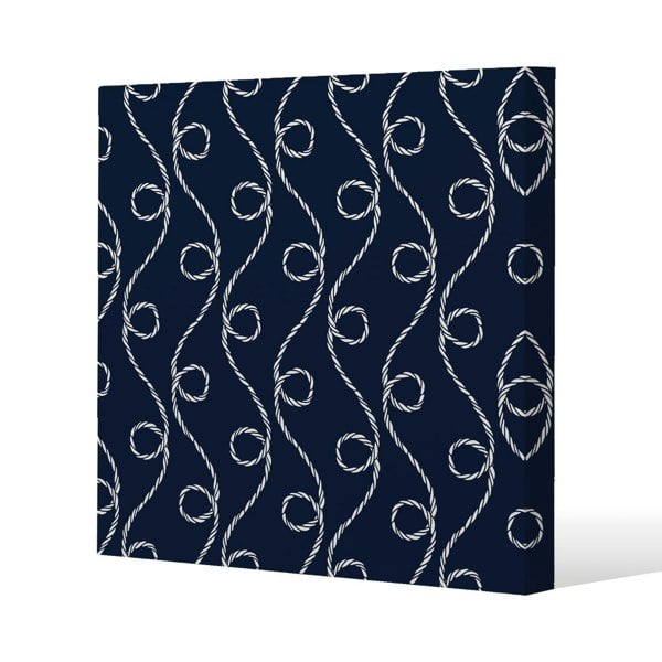 Benjamin Tate Design Swirled Rope Slim Style Canvas Print  60x60cm , 15mm Slim Real wood.