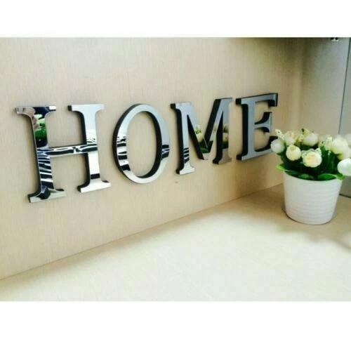 ATEK HOME Mirror Wall Sticker Self-Adhesive Decorative Letter Tiles