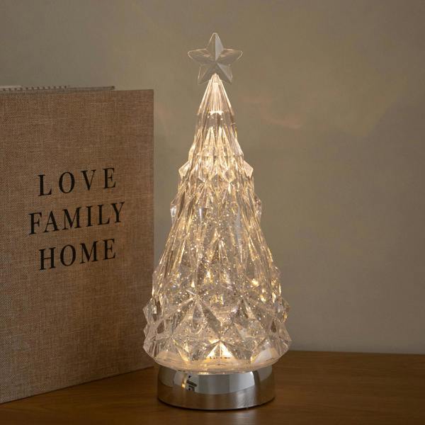 Samuel Alexander 28cm Dual Powered Christmas Tree Water Spinner with Colour Changing LEDs