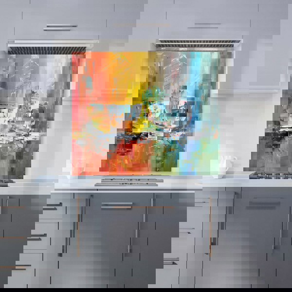 Warren Reed - Designer Impressionist's Palette: Colorful Abstraction Kitchen Splashback