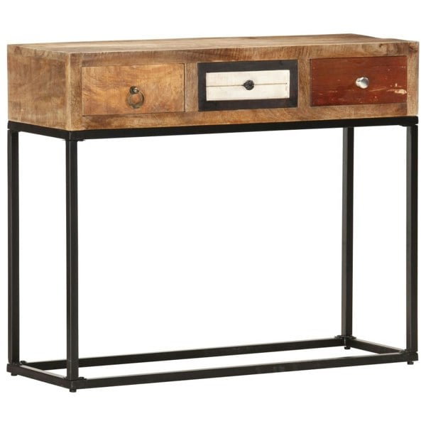 Berkfield Console Table Gold 90x30x75 cm Solid Reclaimed Wood