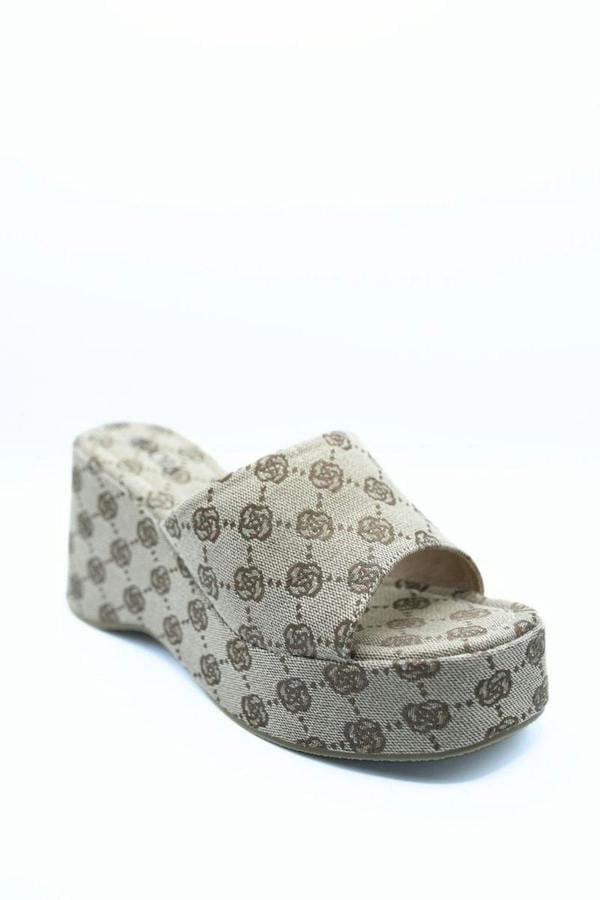 Alessia Slip On Wedge Heel Sandal - Flower