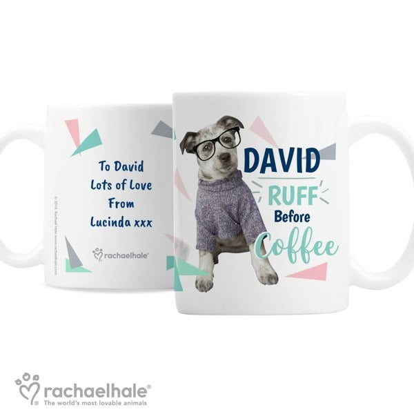 Personalised Memento Company Personalised Rachael Hale 'Ruff Before Coffee' Dog Mug