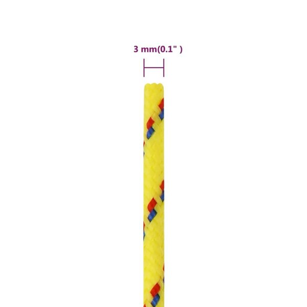 Berkfield Boat Rope Yellow 3 mm 500 m Polypropylene