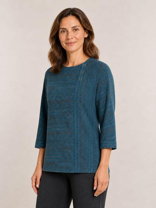 TIGI Cut And Sew Panelled Stripe Top